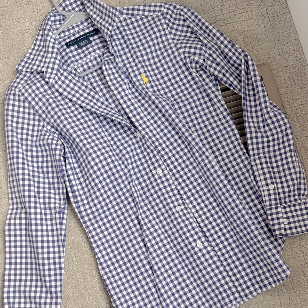 Ralph Lauren Sport purple and White Checkered women’s Shirt